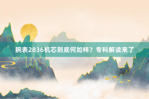 腕表2836机芯到底何如样？专科解读来了